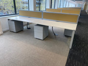 Used Senator (4 Person) White/Silver 1600mm x 800mm Bench Desks