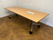 Used Wilkhahn Beech Laminate 2600mm x 900mm Folding Meeting Table
