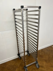 Used Commercial Catering Stainless Steel Tray Trolley on Wheels