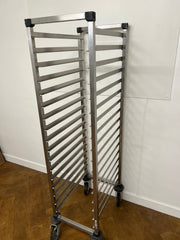 Used Commercial Catering Stainless Steel Tray Trolley on Wheels