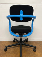 Used Vitra Allstar Black Cloth Blue Frame Swivel Chair
