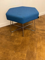 Used NaughtOne "Pollen" Stool in Blue Cloth on Chrome Wire Frame