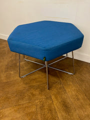 Used NaughtOne "Pollen" Stool in Blue Cloth on Chrome Wire Frame