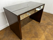 Art Deco Style Part Glazed Mahogany 2 Drawer Dressing Table