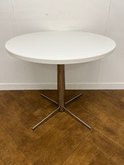 Used Circular White Side/Meeting Table 800mm Diameter