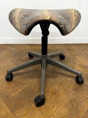 Humanscale Active Pony Stool Upholstered in Faux Snakeskin
