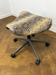 Humanscale Active Pony Stool Upholstered in Faux Snakeskin