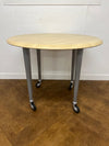 Used Maple Circular 900mm Diameter Meeting Table on Lockable Casters