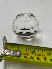 Vintage Austrian 32% Full Lead Silver Crystal Faceted Ball Paperweight