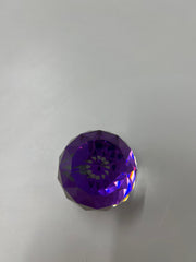 Vintage Austrian 32% Full Lead Silver Crystal Faceted Ball Paperweight