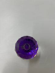 Vintage Austrian 32% Full Lead Silver Crystal Faceted Ball Paperweight