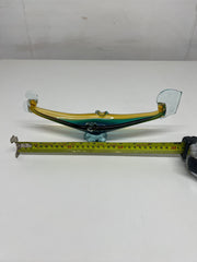 Vintage Murano Teal and Amber Crystal Glass Gondola Ash Tray 1960's