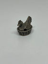 A Vintage Pewter "Hen on Nest" Salt Holder