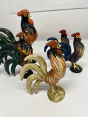 A Set Of 6 Ceramic Cockerels Made by Babbacombe Pottery Devon