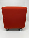 Task Orange Cloth Square Foot Stool on Caster Base