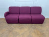 A Burgundy Cloth 3 Part Modular Reception Seating Unit/Sofa
