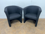 A Pair of Black Cloth Reception Chairs