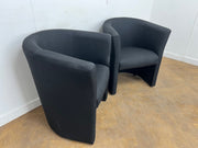 A Pair of Black Cloth Reception Chairs