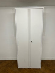 Used White Steel 2 Door Stationary Cupboard