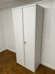 Used White Steel 2 Door Stationary Cupboard