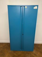Used Blue Steel 2 Door Stationary Cupboard.