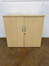 Used Maple/Grey Desk High 2 Door Cupboard