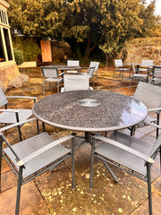 Bespoke High End Circular Marble Garden Table 1300mm Diameter