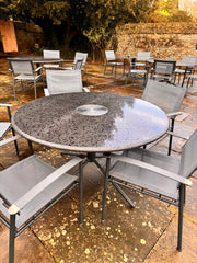 Bespoke High End Circular Marble Garden Table 1300mm Diameter