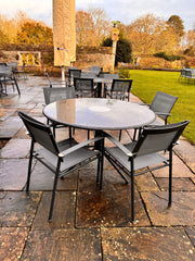 Bespoke High End Circular Marble Garden Table 1300mm Diameter