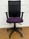 Leyton Design Ltd Purple Cloth Black Mesh Axia Pro Air Swivel Chair