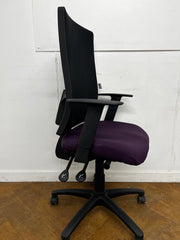 Leyton Design Ltd Purple Cloth Black Mesh Axia Pro Air Swivel Chair