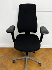 Kinnarps 6000 High Back Black Cloth Swivel Chair