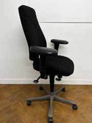Kinnarps 6000 High Back Black Cloth Swivel Chair