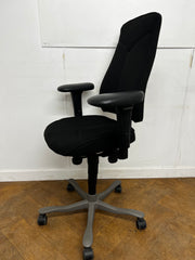 Kinnarps 6000 High Back Black Cloth Swivel Chair
