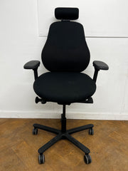 Orangebox FLO MBAH (Medium Back) Black Cloth Orthopaedic Chair wth Headrest