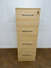 Unused Oak 4 Drawer Filing Cabinet