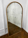 Wooden Framed Arched Antique Effect Mercury/Sliver Glass Wall Mirror x 2