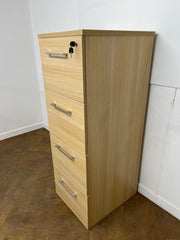 Unused Oak 4 Drawer Filing Cabinet
