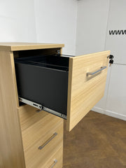 Unused Oak 4 Drawer Filing Cabinet