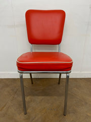 Vintage Red Leather Retro American Diner Chair