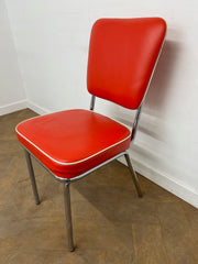 Vintage Red Leather Retro American Diner Chair