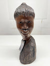 Vintage African Hand Carved Ebony Bust of a Woman