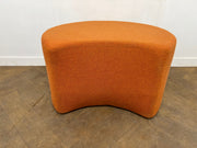 Crescent Shaped Orange Cloth Padded Foot Stool Reception/Breakout Seating