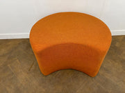 Crescent Shaped Orange Cloth Padded Foot Stool Reception/Breakout Seating