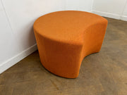 Crescent Shaped Orange Cloth Padded Foot Stool Reception/Breakout Seating