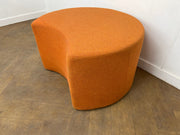 Crescent Shaped Orange Cloth Padded Foot Stool Reception/Breakout Seating