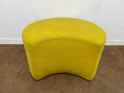 Crescent Shaped Yellow Cloth Padded Foot Stool Reception/Breakout Seating
