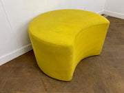 Crescent Shaped Yellow Cloth Padded Foot Stool Reception/Breakout Seating