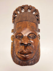 Antique Hand Carved  Large Wooden African Mask