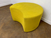 Crescent Shaped Yellow Cloth Padded Foot Stool Reception/Breakout Seating